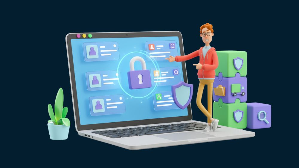 Data at Work-Daten sind auf einem Laptop geschützt